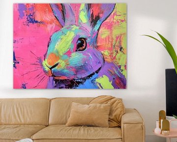 Zomer Kleurig Konijn van Abstract Schilderij