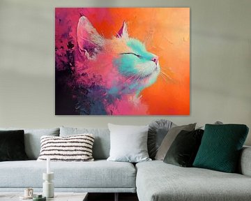 Tuin Kat van Abstract Schilderij