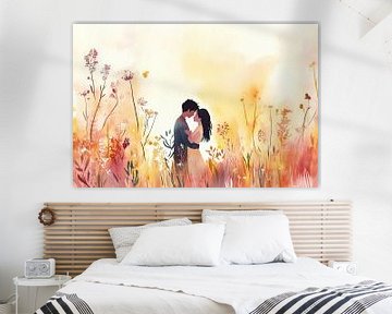 Liefde en Bloemen | Stel in de Tuin van Blikvanger Schilderijen