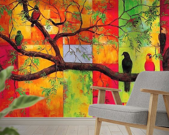 Voorbeeld van het werk in een kamer