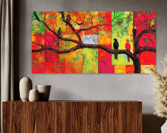 Voorbeeld van het werk in een kamer