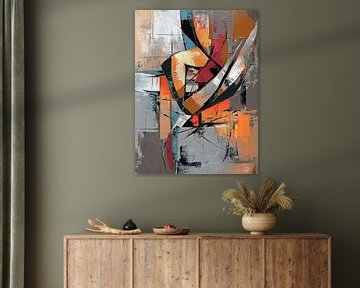Echoes of Steel van Abstract Schilderij
