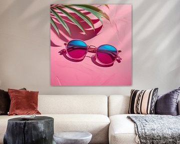 Lunettes de soleil au design rose