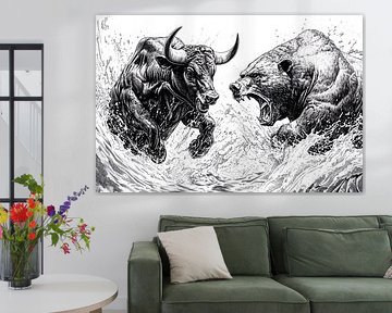 Duel between bull and bear