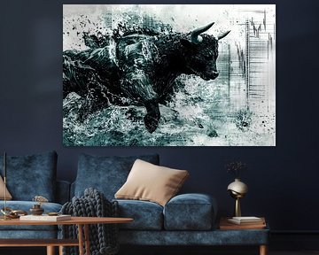 Abstract bull with dynamism