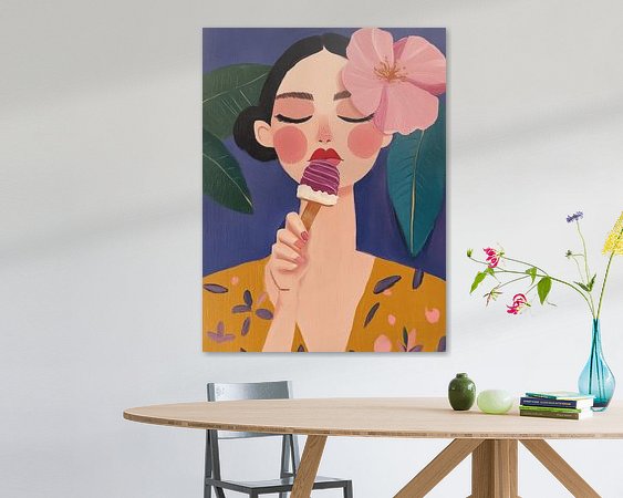 Voorbeeld van het werk in een kamer