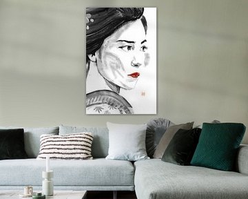 portrait of a geisha by Péchane Sumie