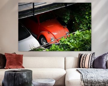 Hidden Classic, Red Beetle in the Urban Jungle by Bas Potman