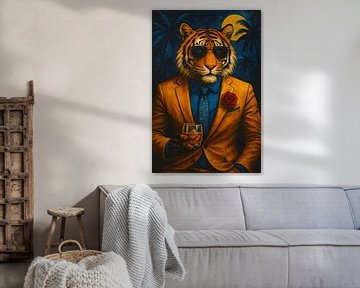 Tiger in suit by Jolanda Ritsma