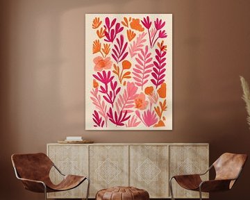 Botanisch Oranje en Roze van Gypsy Galleria
