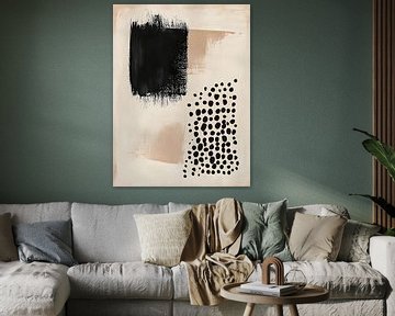 Zwart Beige Abstract van Gypsy Galleria