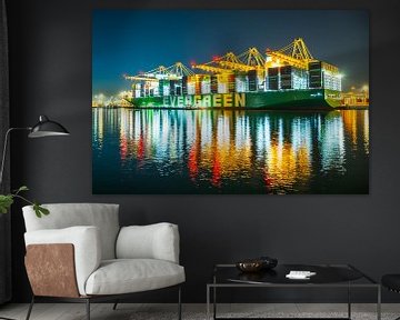 Containerschiff Ever Alp am Containerterminal angedockt von Sjoerd van der Wal Fotografie