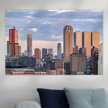 Rotterdam skyline during sunrise