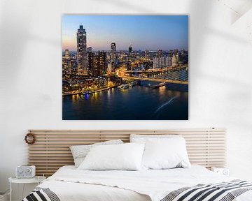 Blick auf den Sonnenuntergang im Stadtzentrum von Rotterdam von Sjoerd van der Wal Fotografie