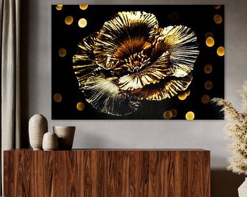 Gold flower with black contrast by Imperial Art House