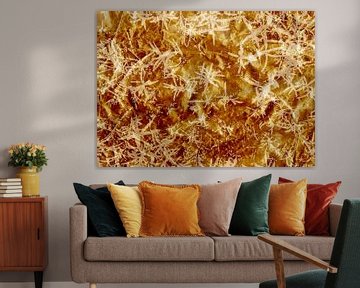 Gouden gras. Abstract botanisch van Dina Dankers