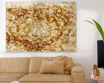 Gouden ritme. Botanisch patroon in donker oker. van Dina Dankers