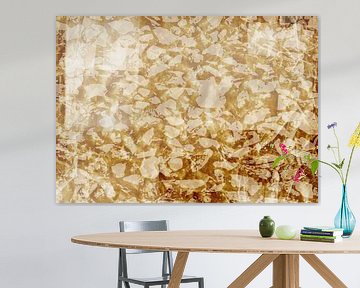 Echo's uit het bos. Botanisch abstract in donker oker. van Dina Dankers