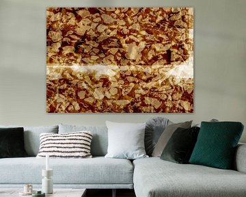 Wabi-sabi botanisch abstract in warm bruin. van Dina Dankers