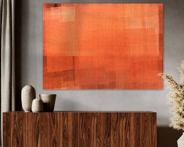 Warme stilte. Abstract landschap in warme kleuren. van Dina Dankers