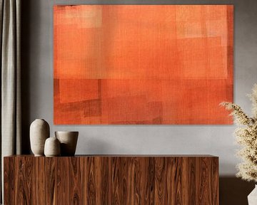 Warme stilte. Abstract landschap in warme kleuren. van Dina Dankers
