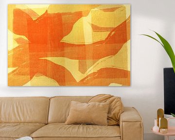 Schichten der Ruhe. Abstrakte Landschaft in warmen Pastellfarben