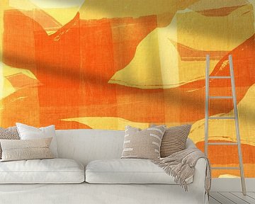 Schichten der Ruhe. Abstrakte Landschaft in warmen Pastellfarben