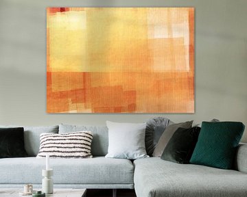 Gouden licht. Abstract landschap in warme pastels van Dina Dankers