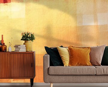 Goldenes Licht. Abstrakte Landschaft in warmen Pastellfarben