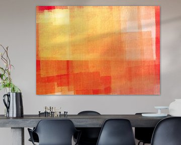 Licht bij zonsondergang. Abstract landschap in warme pastels van Dina Dankers