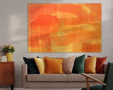 Zacht landschap. Abstract landschap in warme pastels van Dina Dankers