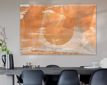 Sonnenaufgang in Terrakotta. Minimalistische abstrakte Landschaft von Dina Dankers