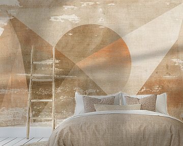 Sunrise in beige and orange. Minimalist landscape. by Dina Dankers