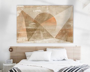 Zonsopgang in beige en oranje. Minimalistisch landschap. van Dina Dankers