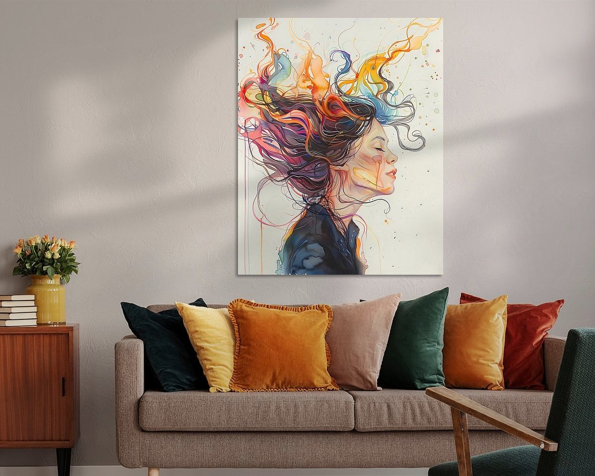 Voorbeeld van het werk in een kamer