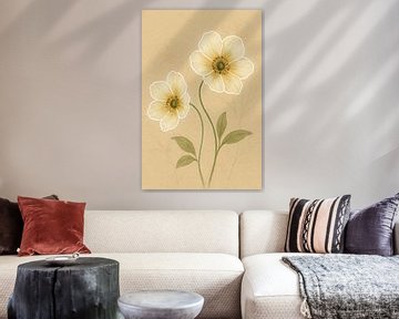 Minimalist Flowers on Beige
