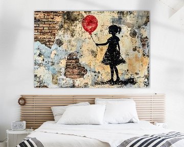 Meisje met rode ballon van Art & Soul Creations