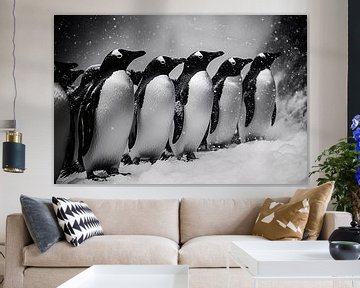 Pinguïns in een winterlandschap van Imperial Art House