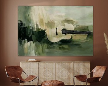Abstracte gitaar in natuurlijke tinten van Imperial Art House