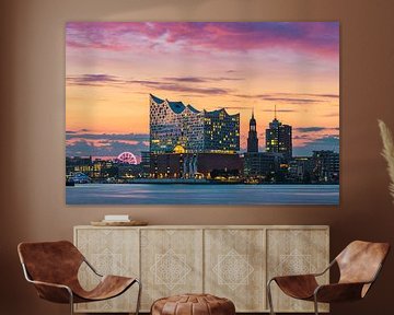 Elbphilharmonie und Michel in Hamburg, Deutschland von Michael Abid