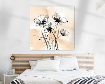Botanical illustration: Minimalist Poppies by Studio Pieternel