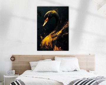 Gouden zwaan vogelkunst