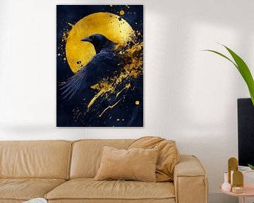 Gouden raaf vogelkunst