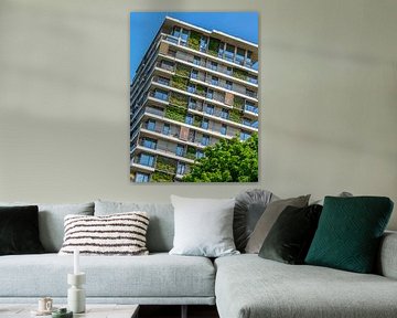 Groene gevel Erfurt - Architectuur & Natuur van Mixed media vector arts