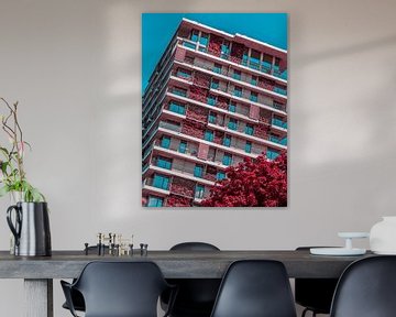 Architectuur ontmoet kleur - Erfurt modern van Mixed media vector arts