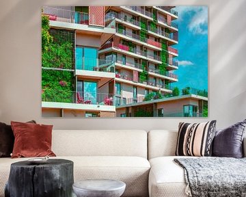 Verticale tuinen in stedelijke leefruimtes van Mixed media vector arts