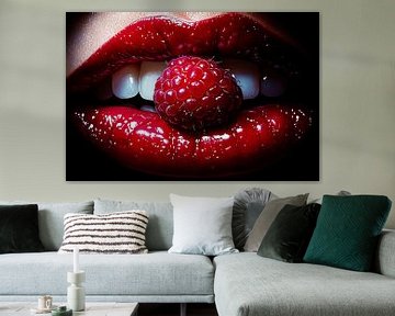 Glanzende lippen met framboos van Imperial Art House