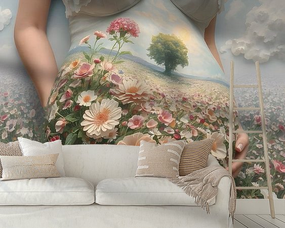 Voorbeeld van het werk in een kamer