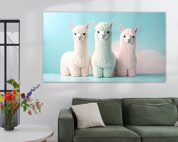 Alpakas, in rosa und blau... von Ans Bastiaanssen