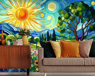 Voorbeeld van het werk in een kamer